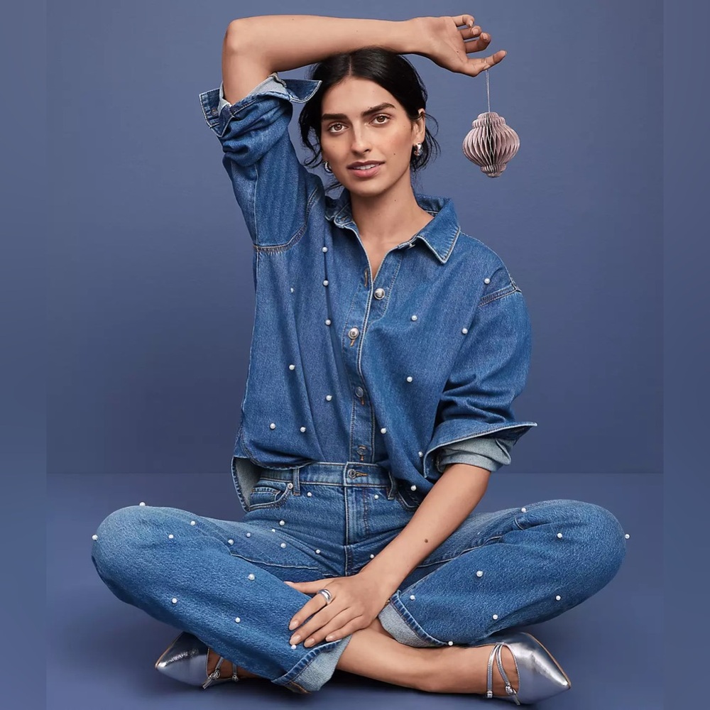 LOFT Pearlized Denim Everyday Shirt